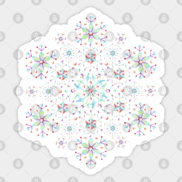Mandala Snowflake Sticker by PatriciaSheaArt